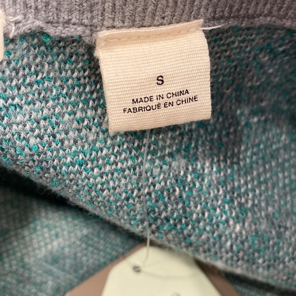 NWT Moth - Anthro - NWT - Gray/Green Chevron Knit Asymmetrical Skirt - EUC - S - Picture 12 of 16